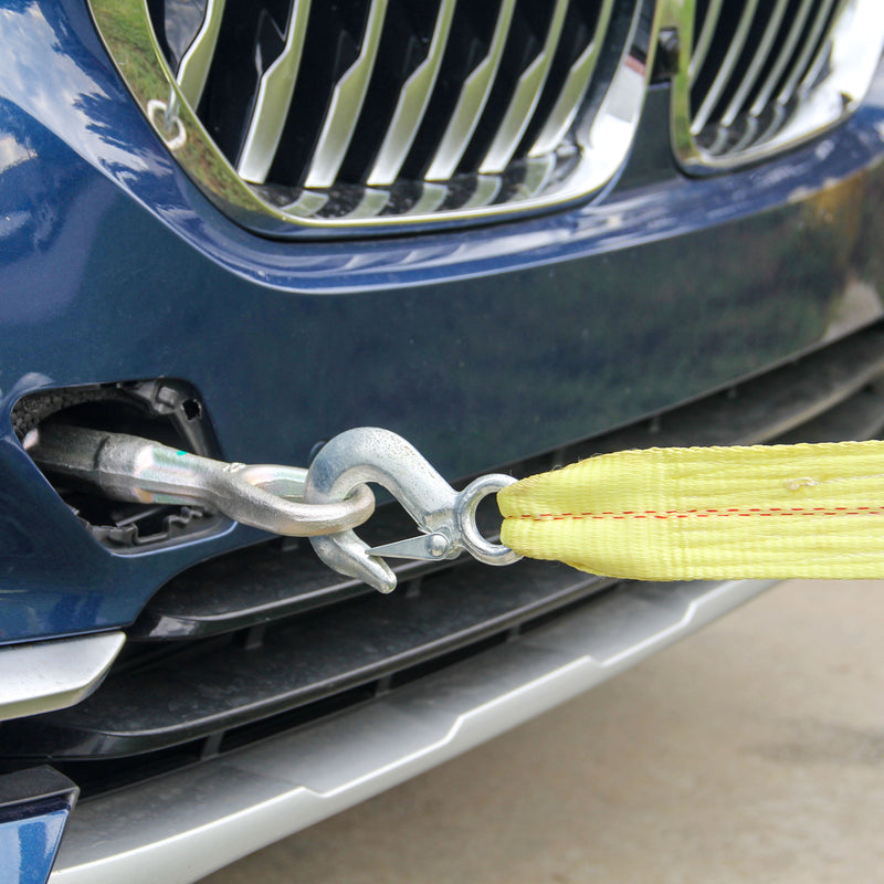 4.5 Ton Polyester Tow Strap Rope 2 Hooks 10000lb Towing Recovery
