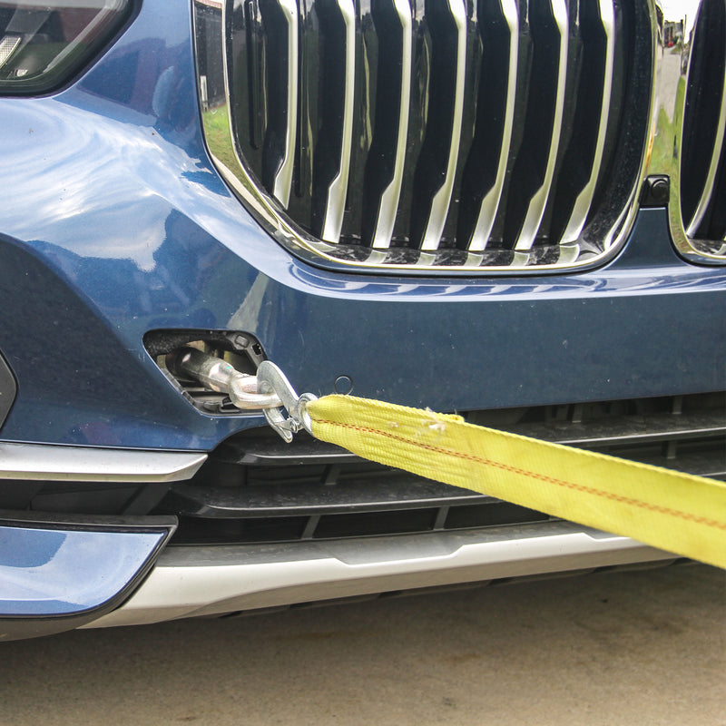 4.5 Ton Polyester Tow Strap Rope 2 Hooks 10000lb Towing Recovery
