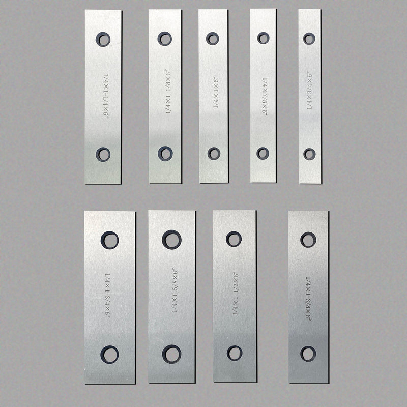 1/4" Steel Parallel Set 9 Pair Parallels .0002" Hardened