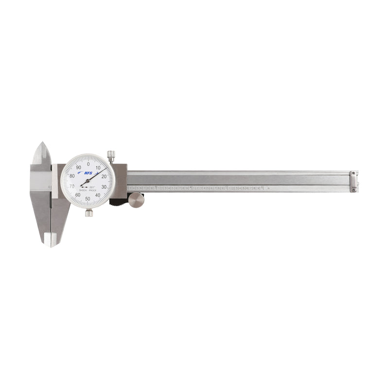 0-6" 4-Way Dial Caliper 0.001" Stainless Steel Shockproof  Measurement with Plastic Case