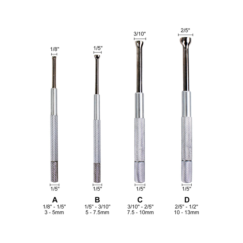 4 pc Full-Ball Small Bore Hole Precision Gage Gauge Set