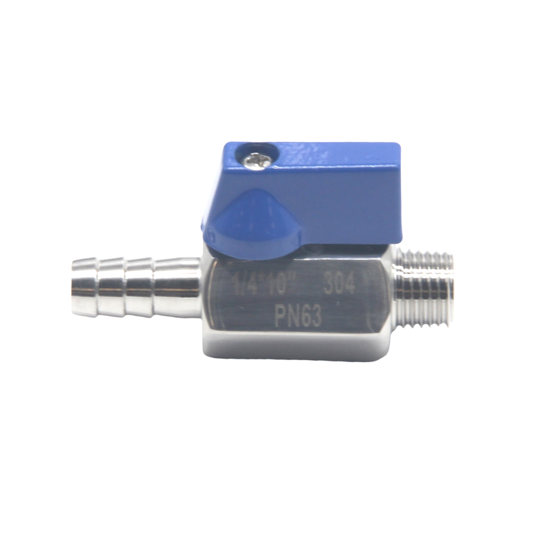 2PCS Ball Valve 1/4" male NPT to Barb 3/8"(OD: 8.5MM) Stainless Steel 304