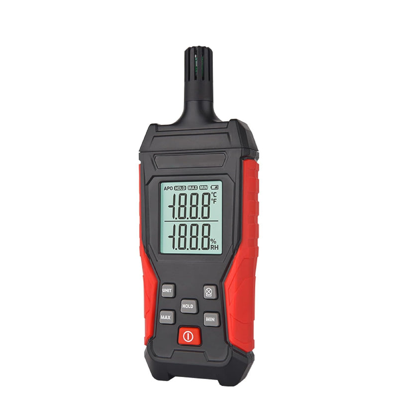 Temperature & Humidity Meter Detector Digital Hygrometer Handheld Industrial Home Indoor - Ambient, Relative Humidity, LCD Backlight, Min/Max Hold