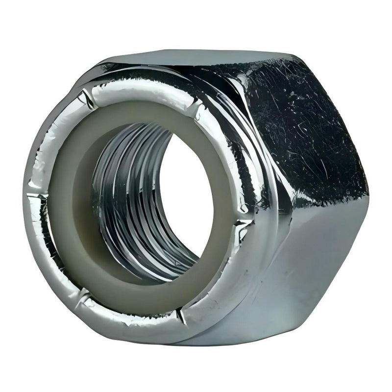 Hex Lock Nut, Zinc Plated Steel, Metric 8 mm x 1.25 mm