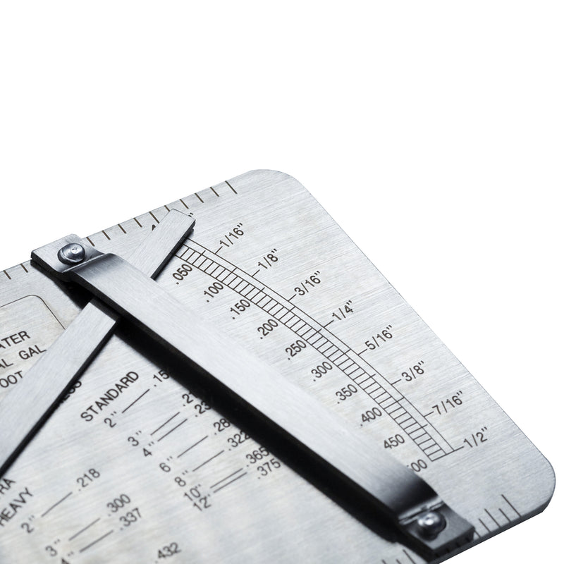 Pipe Pit Welding Gauge Inspection 0 to 1/2" in 1/64" & .020 Increments