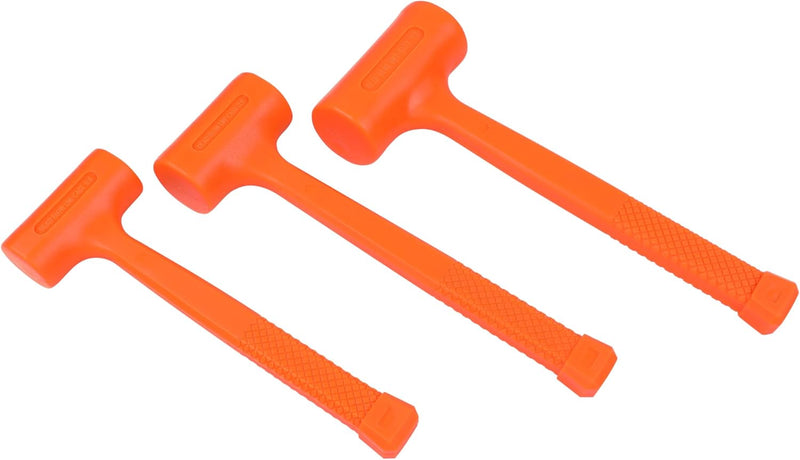 3PCS Dead Blow Hammer Set, 1, 2, 3 lb Pound Dead Blow Hammer,Unicast Deadblow Mallet with Checkered Grip