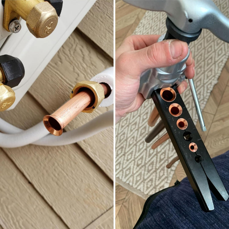 HFS Eccentric Flaring Tool Kit 45°Eccentric Tube Flaring Tool with Tube Cutter HVAC Refrigeration 7 Dies