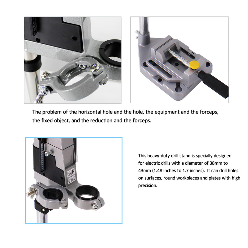 Drill Press Rotary Tool Workstation Stand with Wrench