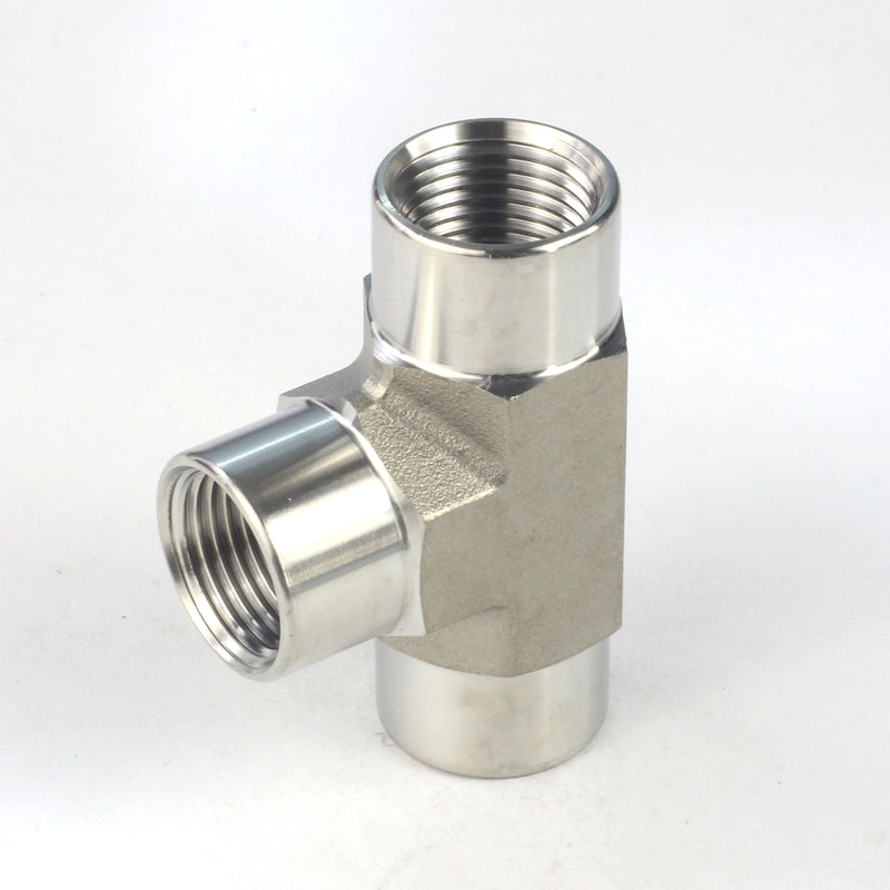 Female NPT 3 Way Tee Fittings Stainless Steel 304