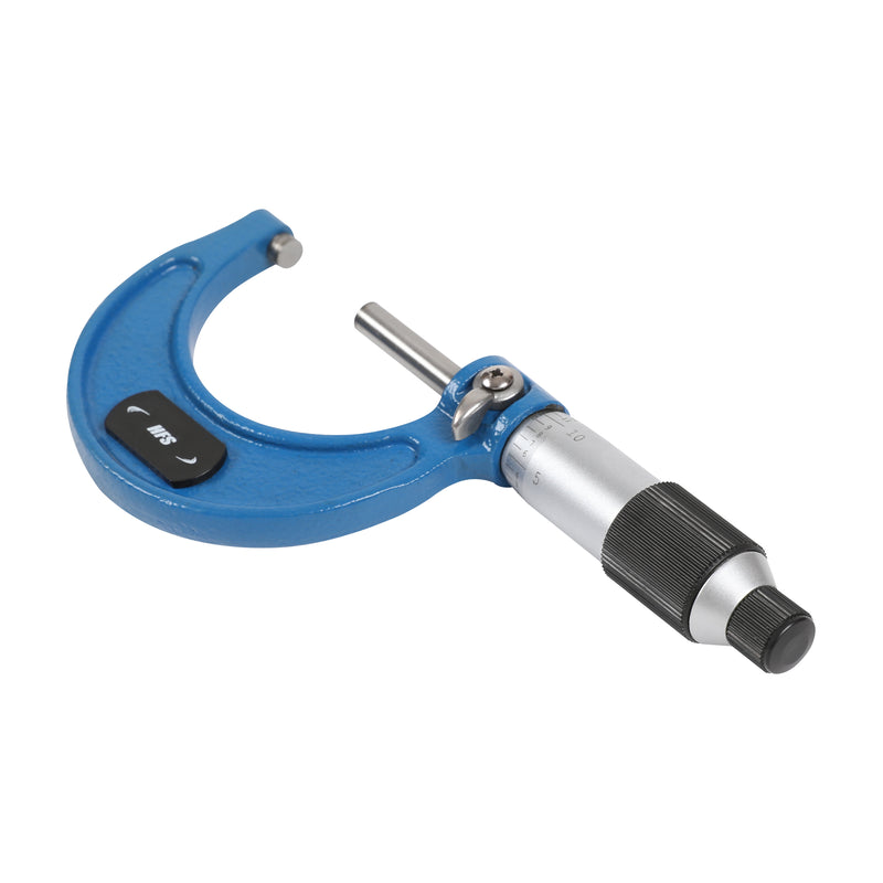 1-2" Range .0001" Graduation Solid Metal Frame Outside Micrometer Plastic Case