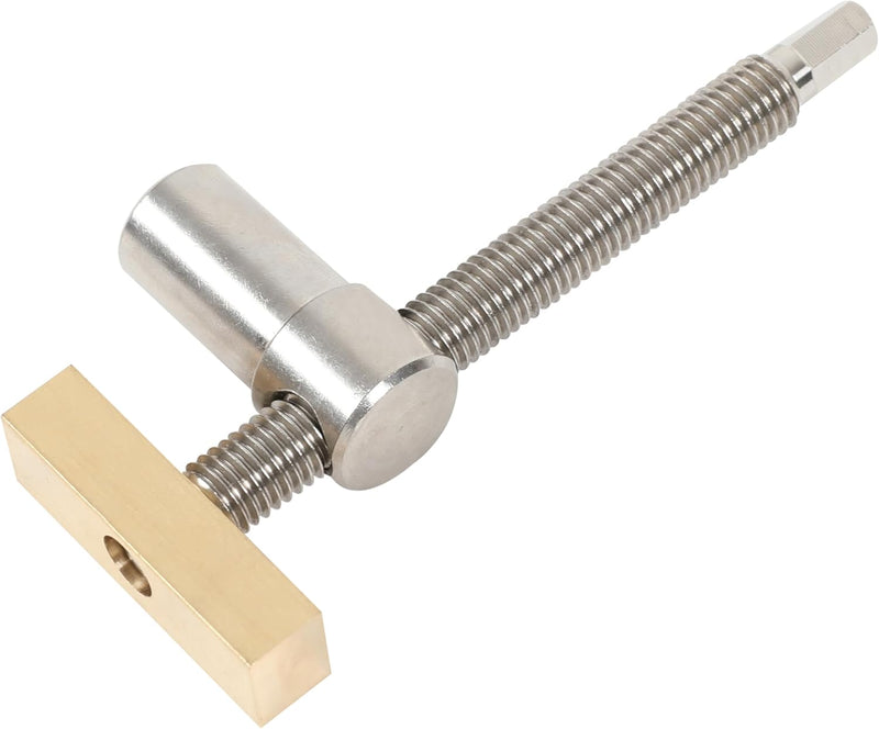 HFS(R) 2 Pack 3/4" Bench Dog Clamp Dog Hole Clamp Woodworking Adjustable Workbench with Bench Dogs Stainless Steel Brass