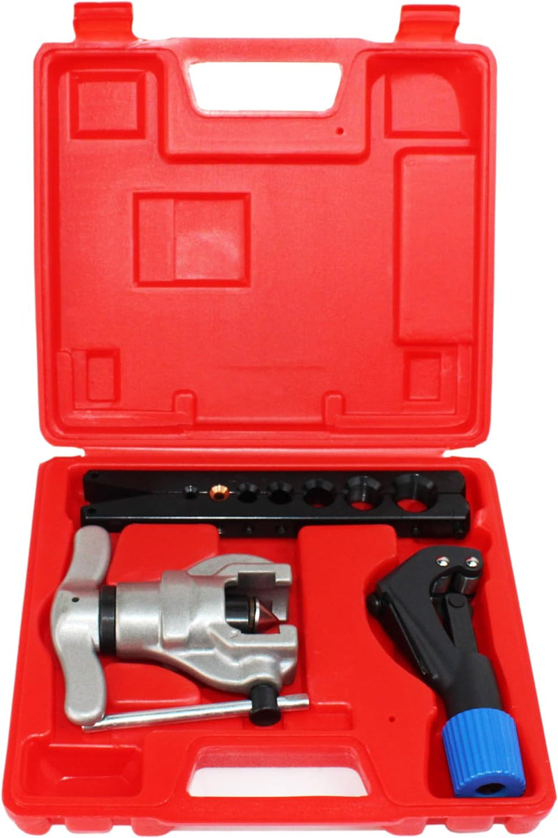 HFS Eccentric Flaring Tool Kit 45°Eccentric Tube Flaring Tool with Tube Cutter HVAC Refrigeration 7 Dies