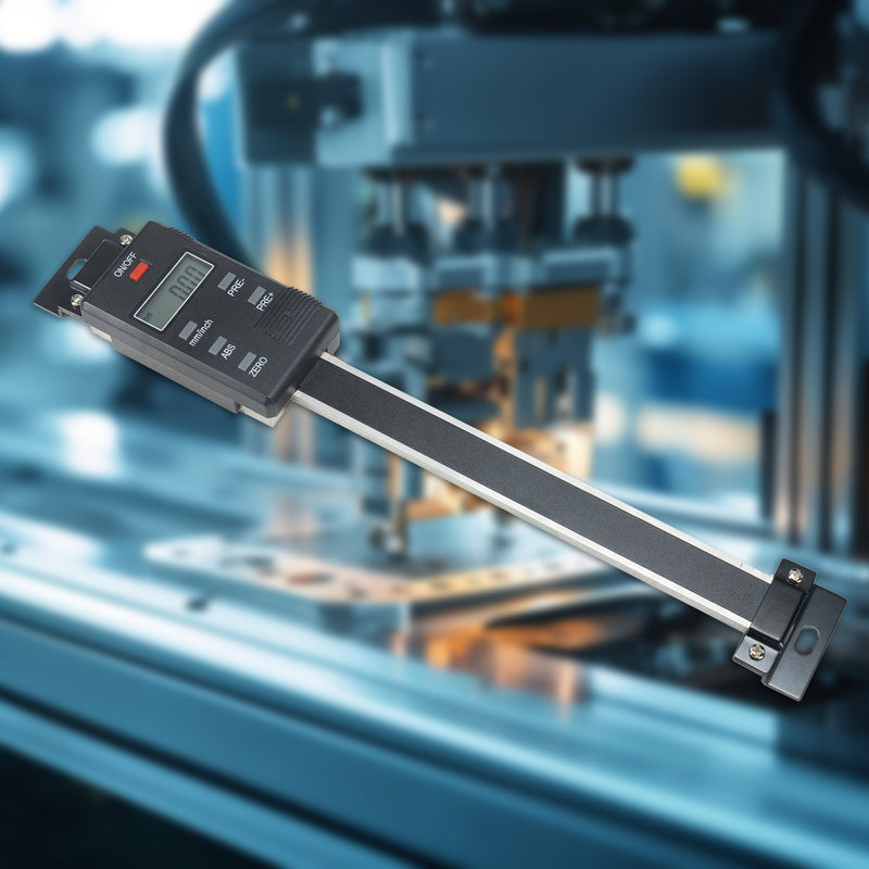 0-6"/0-150mm Vertical Digital Readout DRO Linear Scale - Hardened Stainless Steel, Accuracy ±0.05mm, Resolution 0.01mm