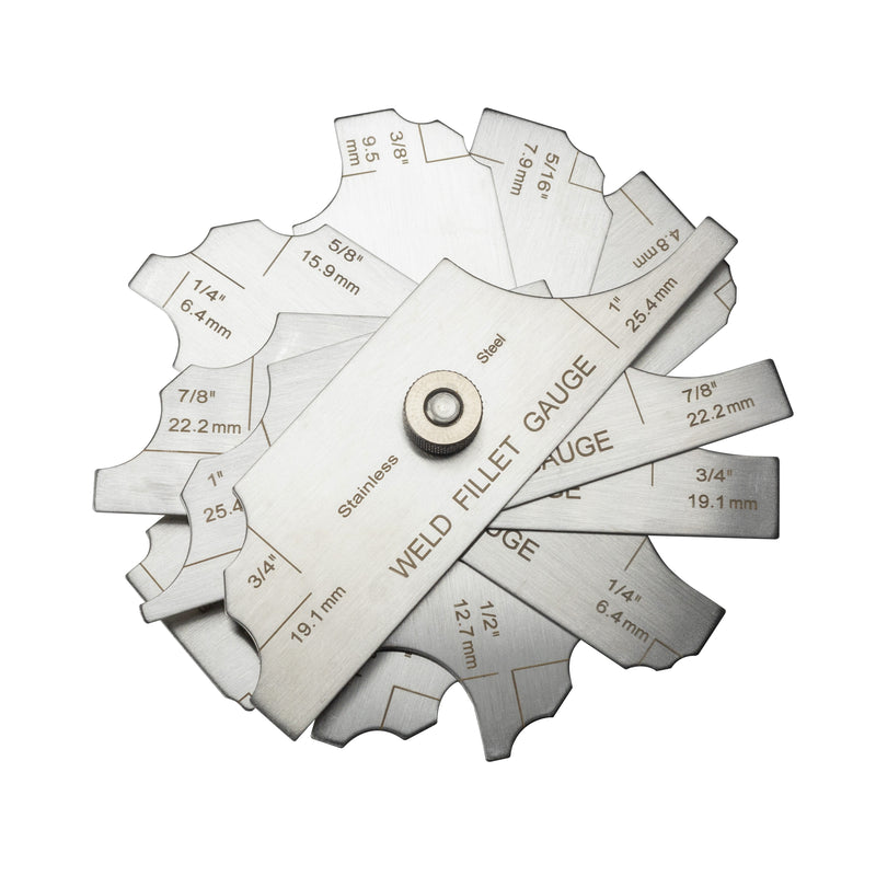 Mg-11 Cam Type Weld Gauge Set (7PCS) 1/8" - 1" (3.2-25.4mm) Etched Welding Inspection Test Ulnar Metric & Inch