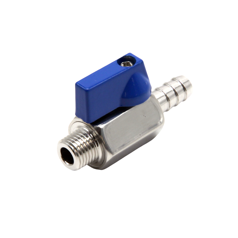 2PCS Ball Valve 1/4" male NPT to Barb 3/8"(OD: 8.5MM) Stainless Steel 304