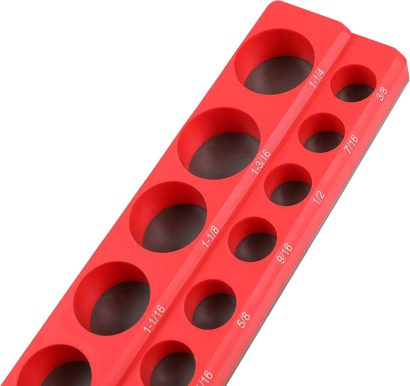 HFS(R) Magnetic Socket Organizer Set Magnetic Socket Organizer Tray SAE Standard Socket Holder Magnetic Tool Organizer