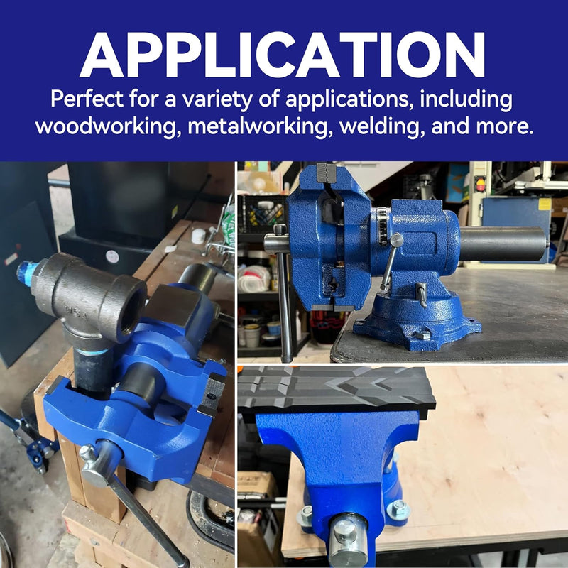 5" Multi-Purpose Rotating Bench Vise - Heavy Duty
