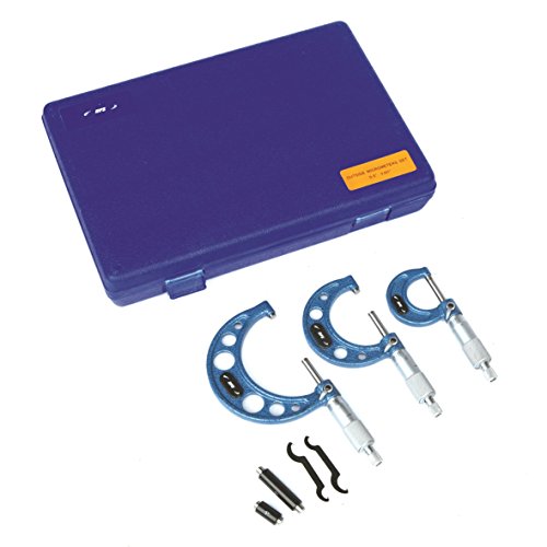 0 - 3" Micrometer Set .0001" Carbide Ground Standards (Plastic Case)