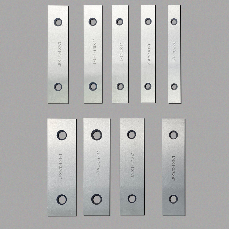 1/4" Steel Parallel Set 9 Pair Parallels .0002" Hardened
