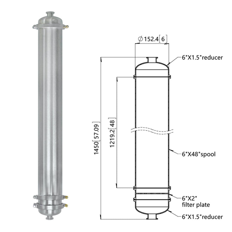 Hardware Factory Store Inc - Sanitary SS 304 3A -2LBS Update Kit Closed Loop Extractor 6X48 Inch - [variant_title]