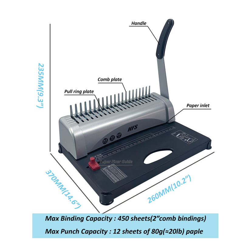 21 Hole Punch Binding Comb Machine with Binding Combs - Paper Scrapbook for A4 A5