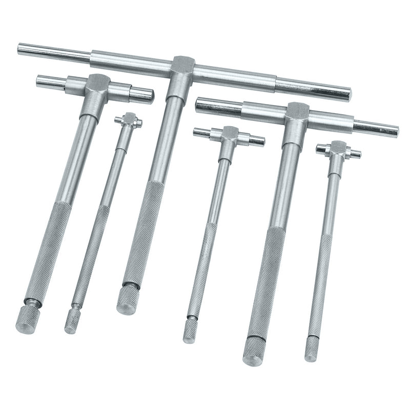6 Pc Precision Telescoping Gage Set 5/16" - 6" Range T-Bore Hole Gauges w/ Pouch