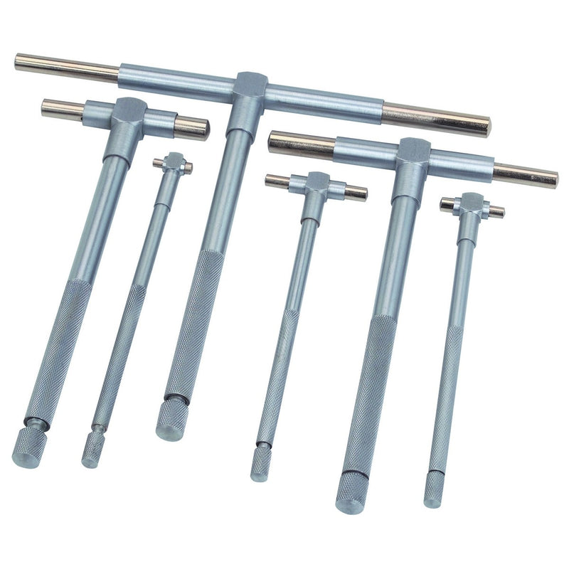 6 Pc Precision Telescoping Gage Set 5/16" - 6" Range T-Bore Hole Gauges w/ Pouch