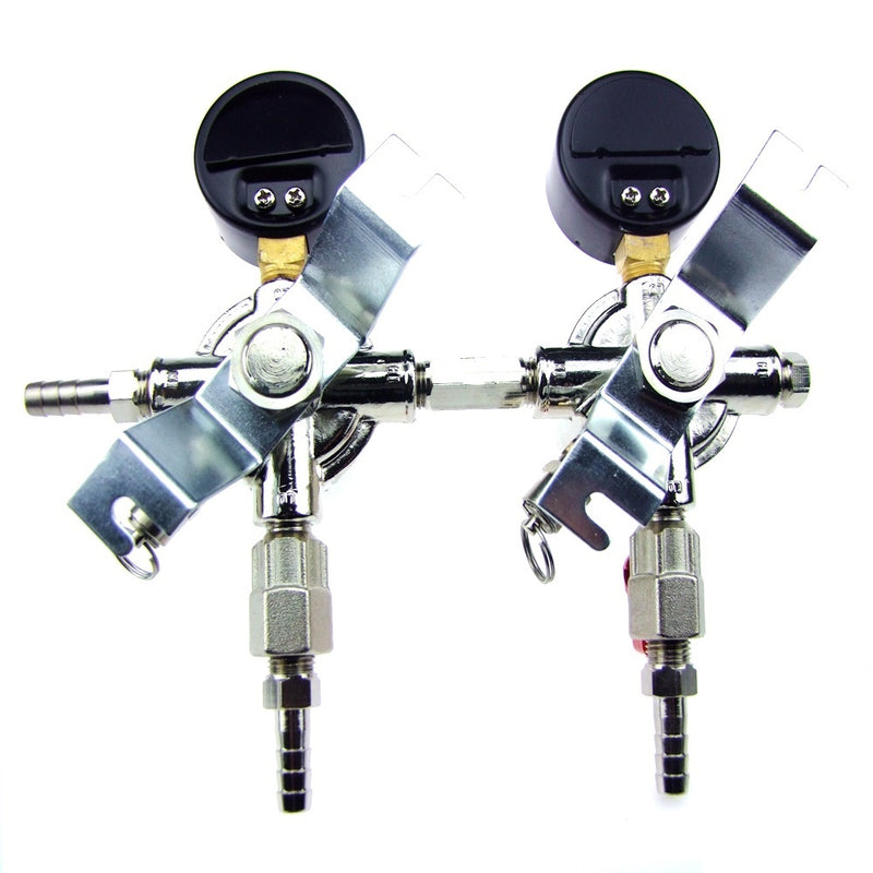 Commercial CO2 Regulator - Beer Brewing Kegerator Dual Gauge Shutoff Valve (2 Product)