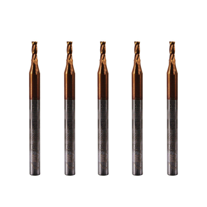 4PC 1/16IN Carbide Square End Mill - Micro Grain Carbide End Mill