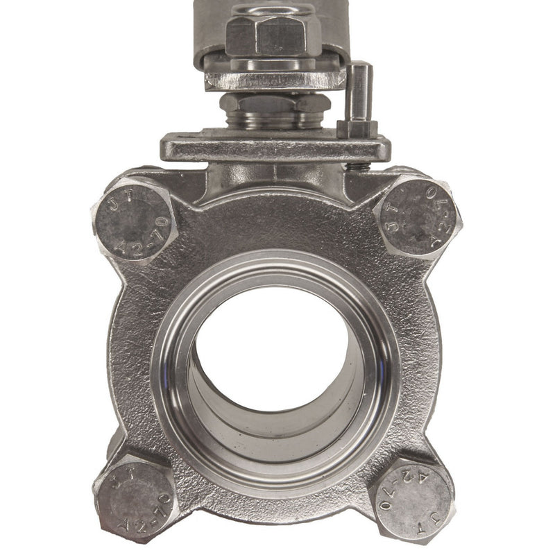 Three Piece Ball Valve Tri Clamp PTFE Lines Stainless Steel 304
