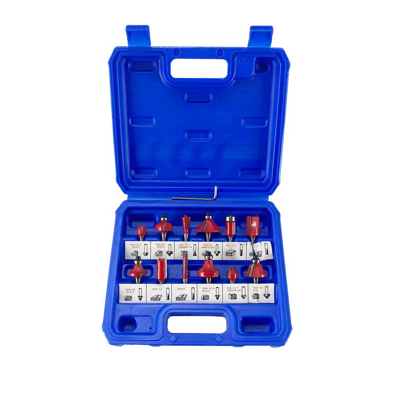 Round Over Router Bit Woodworking Drill Tool Set Pack of 12Pcs