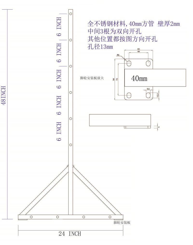TRUSS SUPPORT LEG STAINLESS STEEL