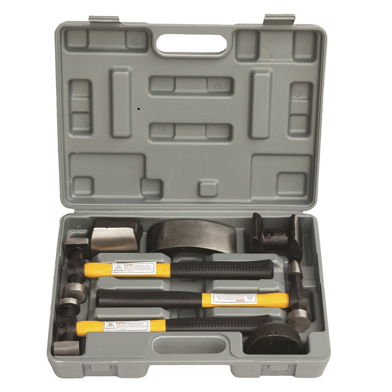 7 Pc Auto Body Fender Repair Tool Hammer & Dolly Set