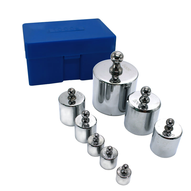 M2 Class Scale Balance Calibration Weight Set with Case-10-500g (8pcs: 10g,20g,20g,50g,100g,100g,200g,500g) 8pcs is 1000 Gram Total