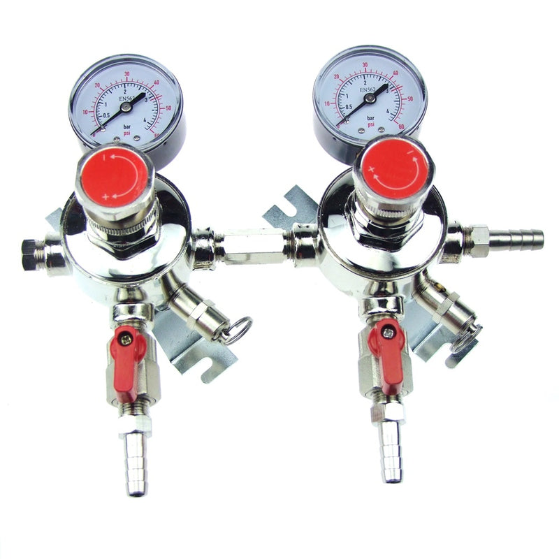 Commercial CO2 Regulator - Beer Brewing Kegerator Dual Gauge Shutoff Valve (2 Product)