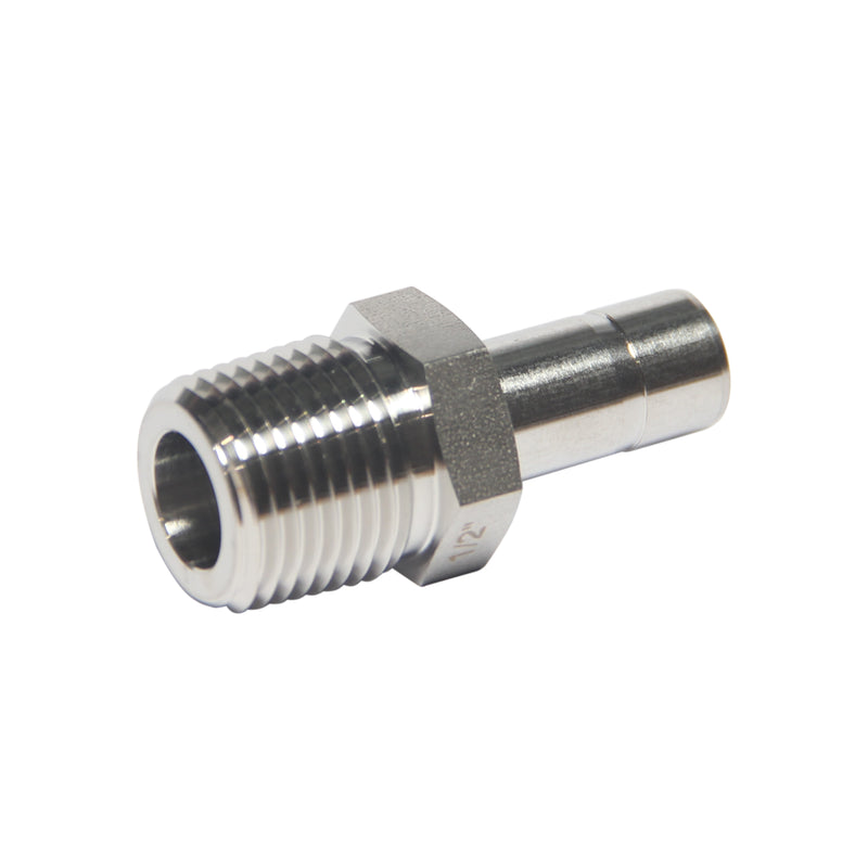 1/2" OD Tube Stub x 1/2" Male NPT Adapter Stainless Steel 316
