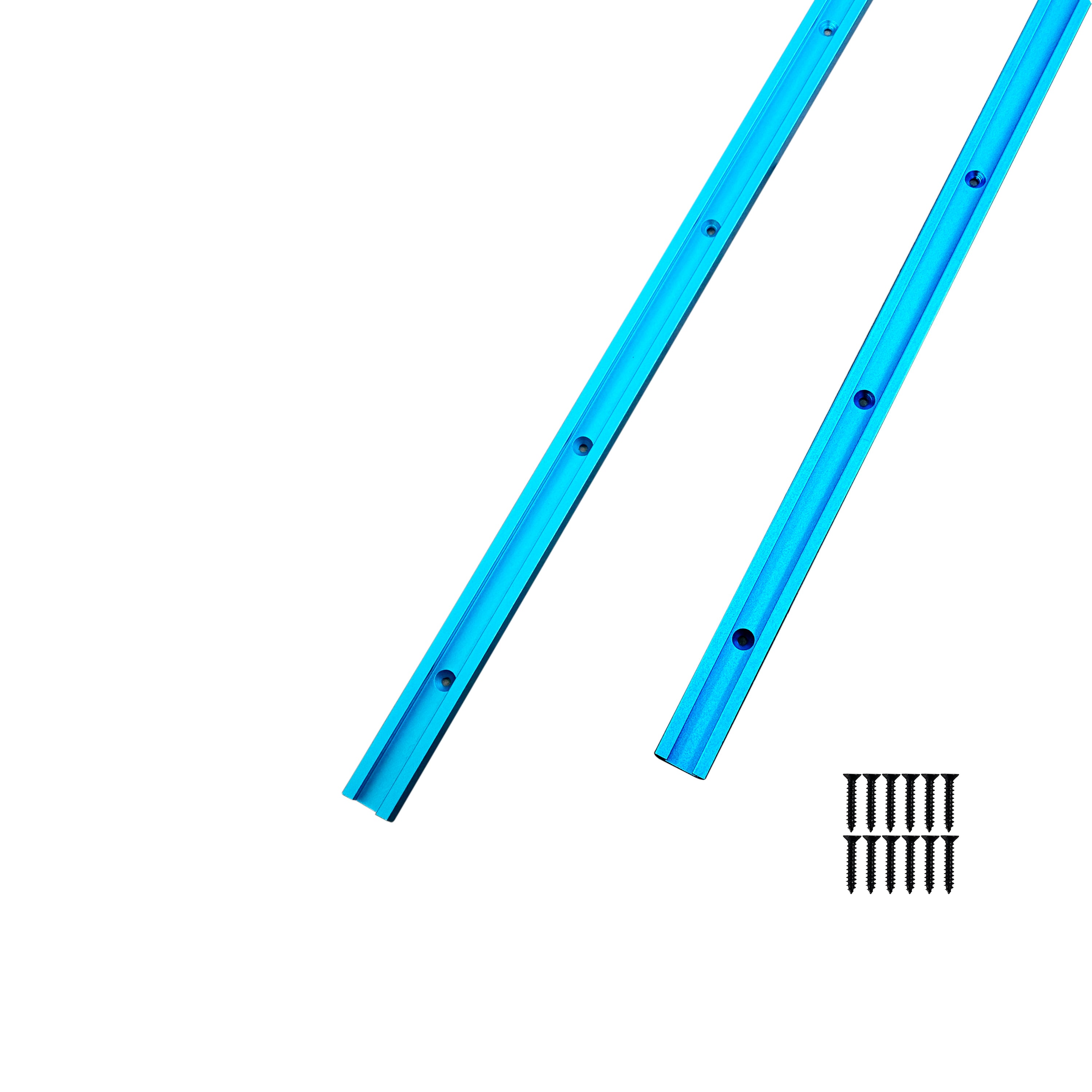 2PK Blue T-track 36 inch with Wood Screws¨CDouble Cut Profile Universa ...