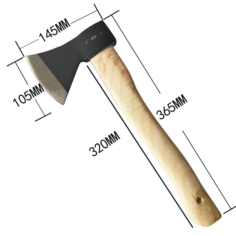 Wood Handle Chopping Axe, 600g Head Weight 14in Camping Hatchet Splitting Small Axe Hatchet Wooden