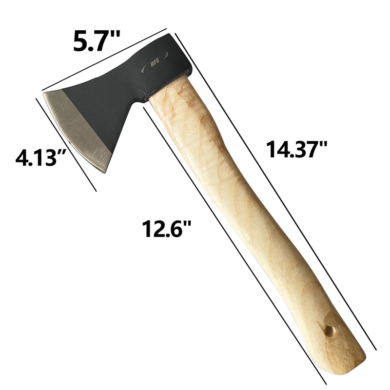 Wood Handle Chopping Axe, 600g Head Weight 14in Camping Hatchet Splitting Small Axe Hatchet Wooden