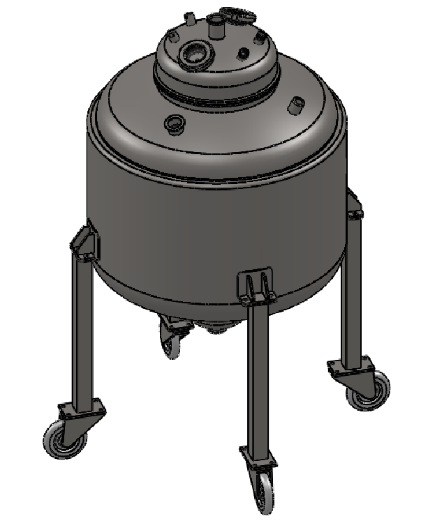 14X24 Bottom Spout Base With Spherical Lid And Jacketed Asme Standard