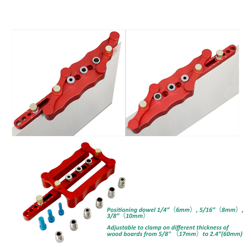 Self Centering Dowelling Jig Wood Dowel Hole Drilling Guide Woodworking Positioner Locator Update Wavy