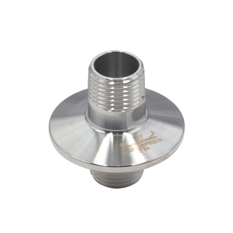 Tri Clamp 1.5" w/ (2) 1/2" MNPT Inside / Outside 304 Stainless Steel