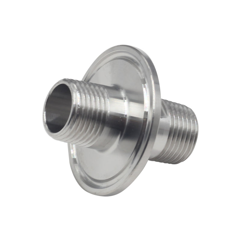 Tri Clamp 1.5" w/ (2) 1/2" MNPT Inside / Outside 304 Stainless Steel