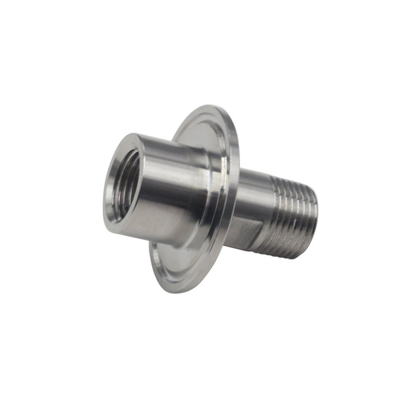 1.5"TC-1/2" NPT female x 1/2" NPT male Tri-Clamp to 2-Side Pipe Adapter