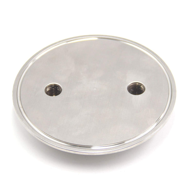 Lid Tri Clamp 6" w/ (2) 1/4" FNPT