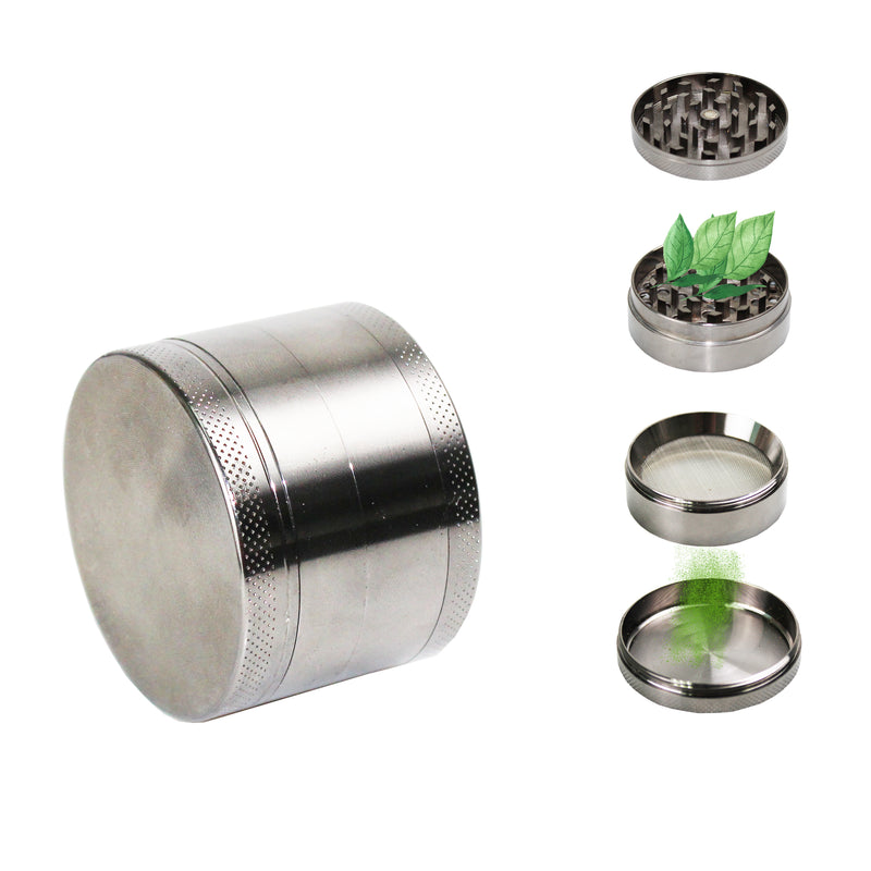 4 Piece 2" /5CM Spice Herb Grinder Zinc Alloy -Ancient Silver