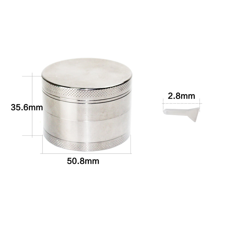 4 Piece 2" /5CM Spice Herb Grinder Zinc Alloy -Ancient Silver