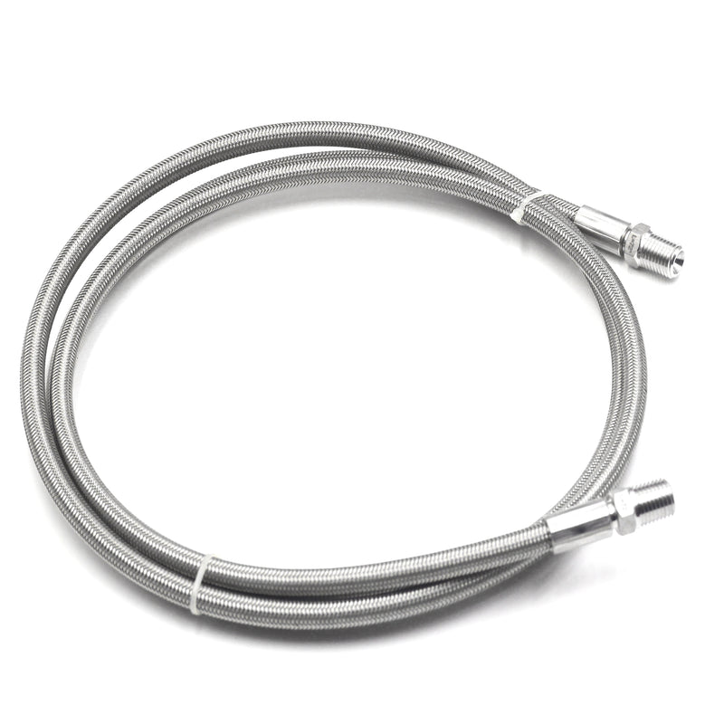 1/4" Male NPT Stainless Braided Hoses, w/ PTFE Liner, - 300PSI