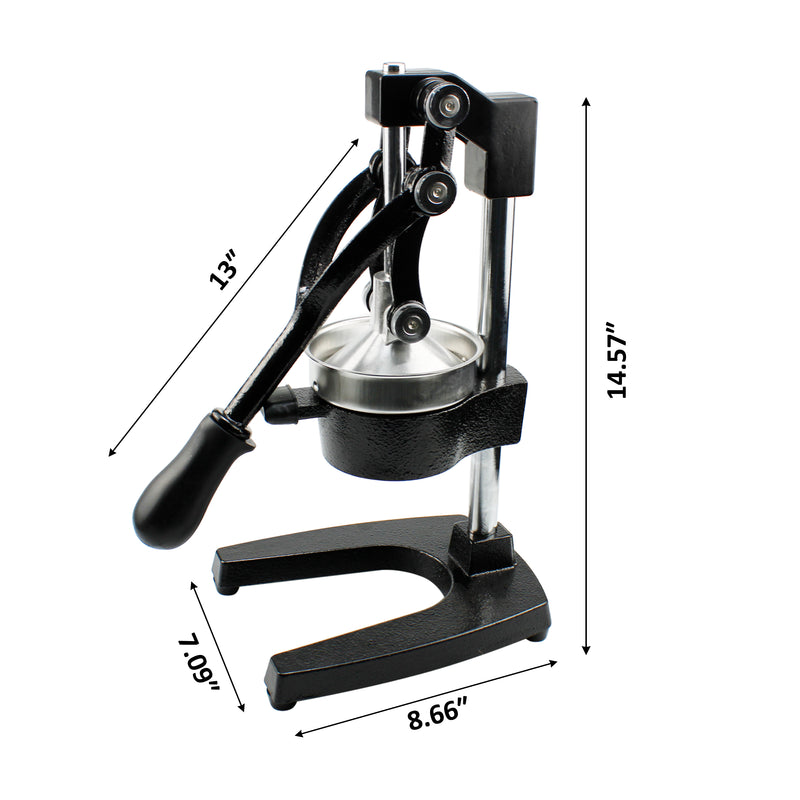 Black Commercial Grade Citrus Juicer Hand Press Manual Fruit Juicer