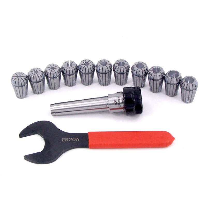MT2 ER20 Collet Chuck Tool Holder Set 11 Pcs ER20 Collets Holder